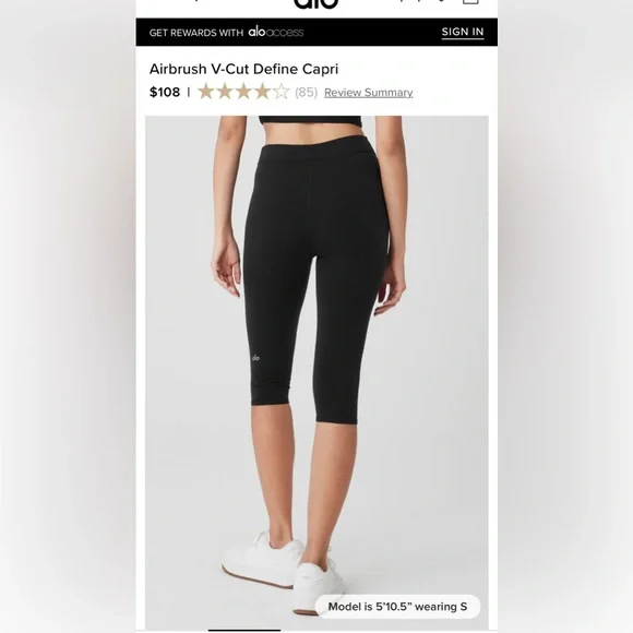 ALO Yoga | Pants & Jumpsuits | Alo Airbrush Vcut Define Capri Leggings |  Poshmark